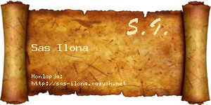 Sas Ilona névjegykártya